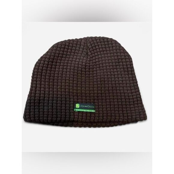John Deere Other - John Deere Beanie Unisex One Size Brown Waffled Pull On